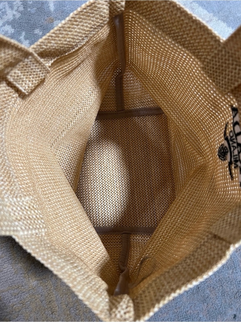 Prada Natural Straw Tote with Black Logo - Picture 5 of 7
